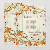 Herfst krans bitterzoete rustieke bruiloft nummers kaart (Voorkant / Achterkant)