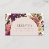 Herfst Krans Boog Roze Huwelijksregister Informatiekaartje (Voorkant)