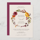 Herfst krans bruiloft uitnodiging (Voorkant / Achterkant)