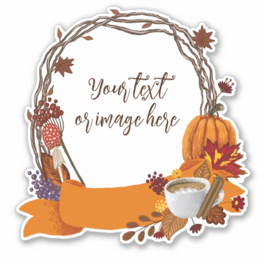 Herfst krans digitaal schilderen sticker (Voorkant)