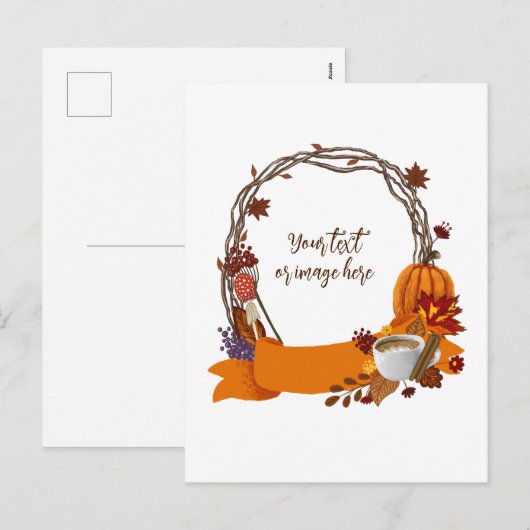 Herfst krans digitale schilderij Kaart (Voorkant / Achterkant)