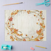 Herfst Krans Fall verlaat rustieke schuur hout Tissuepapier (Craft)