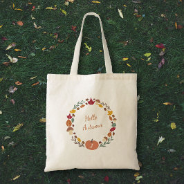 Herfst krans monogram Canvas tas