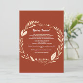 Herfst Krans Pompoen Lijst Thanksgiving Kaart (Staand voorkant)