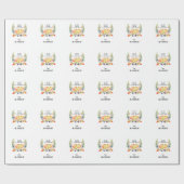 Herfst Krans Pompoenen Thanksgiving Diner Monogram Cadeaupapier (Vlak)