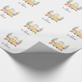 Herfst Krans Pompoenen Thanksgiving Diner Monogram Cadeaupapier (Hoek)