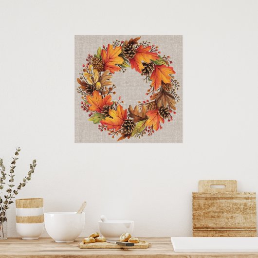 Herfst krans Poster (Keuken)