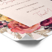 Herfst Krans Roze Baby shower Bijbel Guestbook Poster (Hoek)