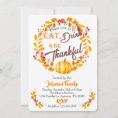 Herfst Krans Thanksgiving Diner Uitnodiging (Voorkant)