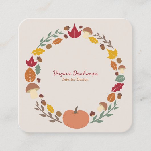 Herfst krans Visitekaartje (Voorkant)