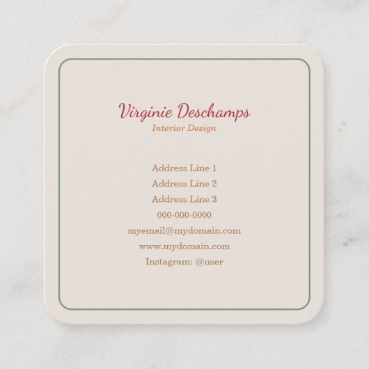 Herfst krans Visitekaartje (Achterkant)