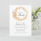 Herfst krans Waterverf Thanksgiving uitnodigen Kaart (Staand voorkant)