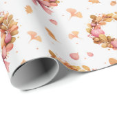 Herfst Kransen Waterverf Wrapping Paper - Roze Bog Cadeaupapier (Rol Hoek)