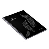 Herfst Kunst vervaagt grijze zwarte Sjabloon Notitieboek (Rechterzijde)