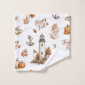 Herfst Kust Vuurtoren Zeevaart Herfstbladeren Bad Handdoek (Wasdoekje)