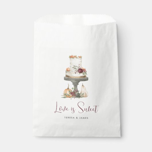 Herfst Laag Cake "Liefde is Zoet" Persoonlijk Bedankzakje (Voorkant)