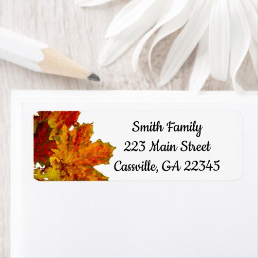 Herfst laat adres envelop label (Insitu)