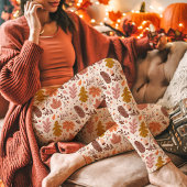 herfst laat botanisch herfstpatroon achter leggings