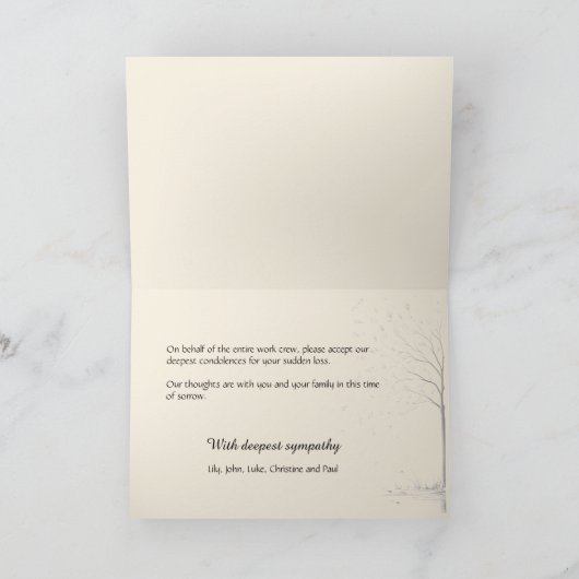 Herfst laat condoleances achter bedankkaart (Binnen)