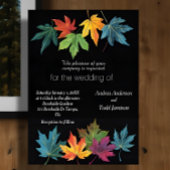 Herfst laat contrast zwarte bruiloft kaart