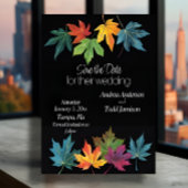 Herfst laat contrast zwarte bruiloft save the date