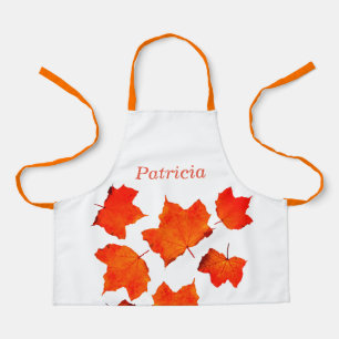 Herfst laat diep Oranje herfst Thanksgiving naam Schort