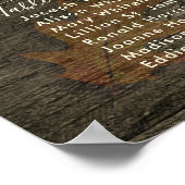 Herfst laat donkere houten tafel poster (Hoek)
