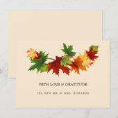 Herfst laat eenvoudige bruiloft dank u kaart (Voorkant / Achterkant)