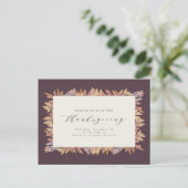 Herfst laat elegante Thanksgiving achter Uitnodiging Briefkaart (Staand voorkant)