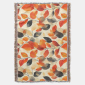 Herfst laat elegantie naadloos patroon achter deken (Voorkant Verticaal)