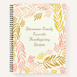 Herfst laat familienaam Thanksgiving Recipe Notitieboek
