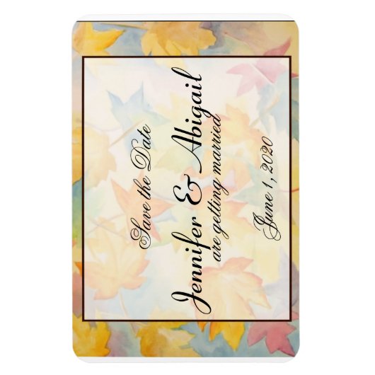 Herfst laat gay bruiloft opslaan van de datum magneet (Verticaal)