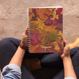 Herfst laat gepersonaliseerde spiraal notitieboek