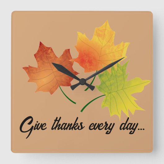 Herfst laat gepersonaliseerde wandklok (Voorkant)