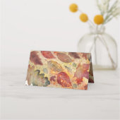 Herfst laat glitter wit elegant plaatskaartje (Achterkant)