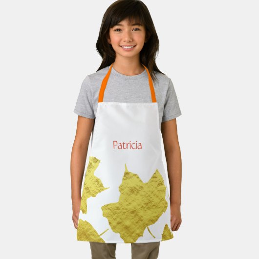 Herfst laat goudfolie herfst Thanksgiving naam Schort (Insitu)