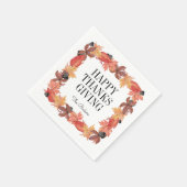 Herfst laat Happy Thanksgiving Papier servet (Hoek)