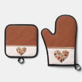 Herfst laat hartvormig ovenwant & pannenlap set (Voorkant)