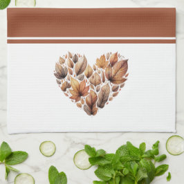 Herfst laat hartvormig theedoek