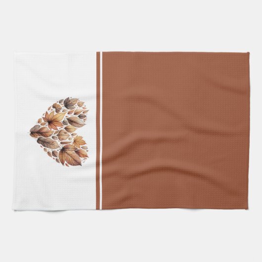 Herfst laat hartvormig theedoek (Horizontaal)