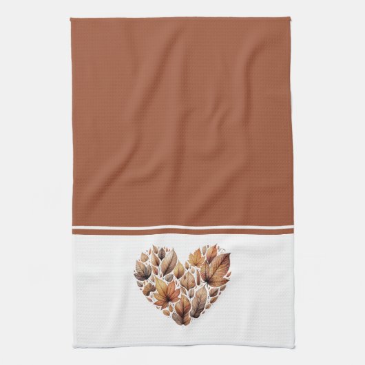 Herfst laat hartvormig theedoek (Verticaal)