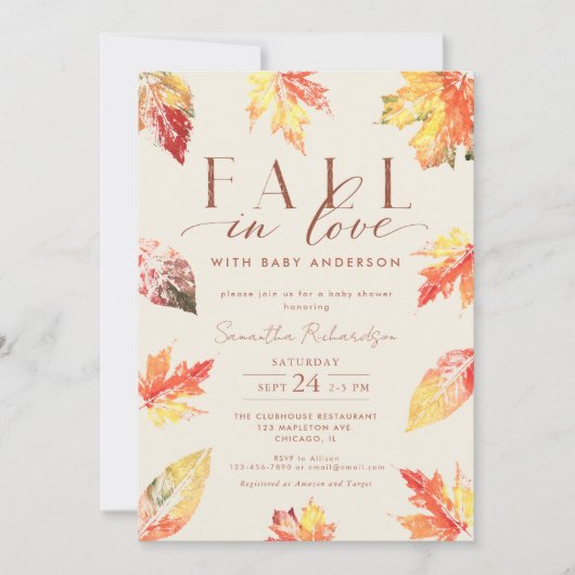 Herfst laat Herfst in Liefde Baby genderneutraal Kaart (Voorkant)