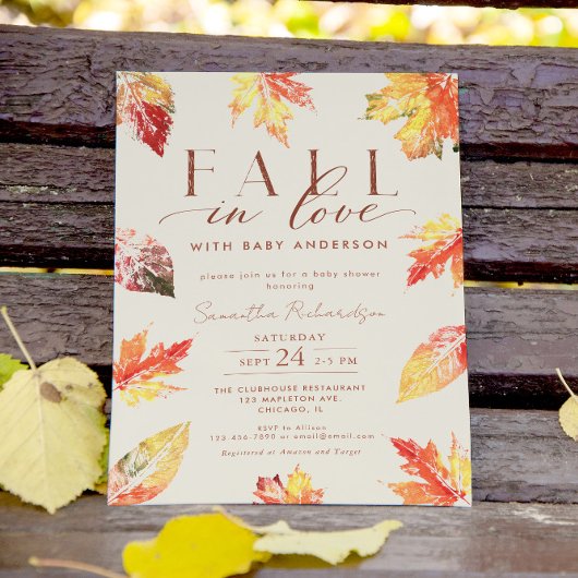 Herfst laat Herfst in Liefde Baby genderneutraal Kaart