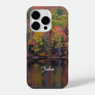 Herfst laat Herfst kleur scène telefoon geval vert iPhone 14 Plus Hoesje