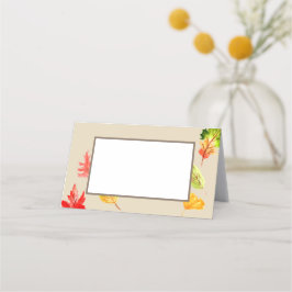 Herfst laat herfsttentvoedselkaarten achter plaatskaartje