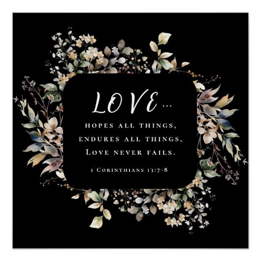 Herfst laat liefde nooit faalt Bijbel Verse bruilo Perfect Poster (Voorkant)