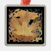 Herfst laat mozaïek Lijst achter Metalen Ornament (Voorkant)