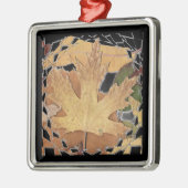 Herfst laat mozaïek Lijst achter Metalen Ornament (Links)