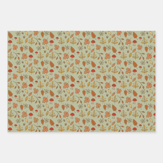 Herfst laat multi kleur inpakpapier vel (Voorkant 3)