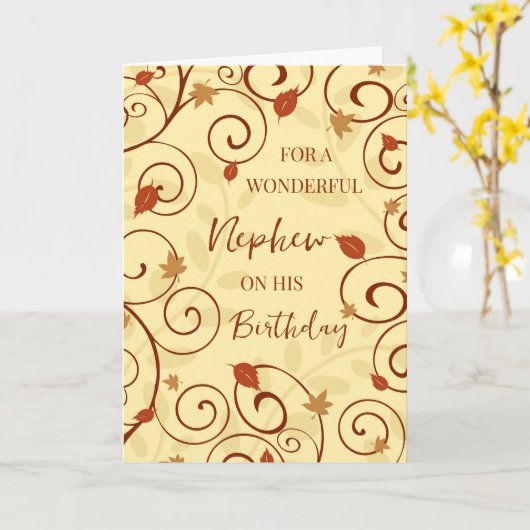 herfst laat neefje verjaardag kaart (Gele Bloem)